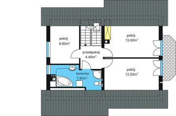 Poddasze projektu - W-21.12 z garażem lub bez.
