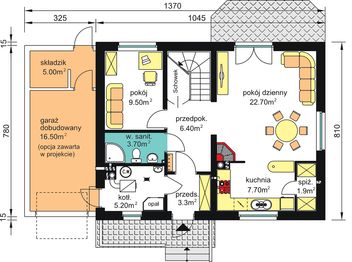 Parter projektu - W-21.12 (2) z garażem lub bez MDM