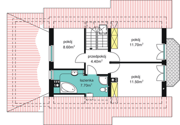 Poddasze projektu - W-21.12 (2) z garażem lub bez MDM