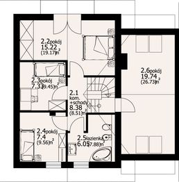 Poddasze projektu - Gronowo xy bliźniak
