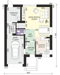 Parter projektu - Dom przy Amarantowej