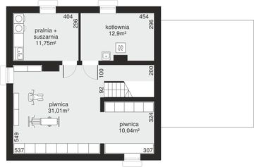 Piwnica projektu - Dom przy Cyprysowej 47