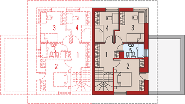 Piętro 1 projektu - Fernando G1 (bliźniak) energo