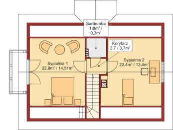 Poddasze projektu - Domek Lipowy (020 DD)