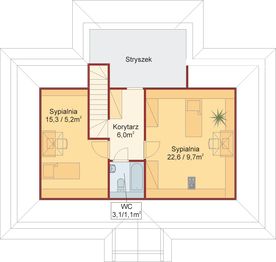 Poddasze projektu - Domek Kaszubski (014 SOK)