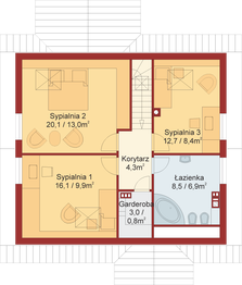 Poddasze projektu - Domek Nieduży (010 BK)