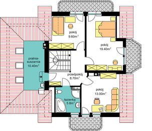 Poddasze projektu - BW-23 wariant garaż 1st.