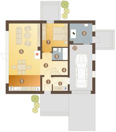 Parter projektu - Bernikla III z garażem 1-st. [A]