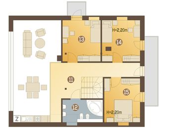 Poddasze projektu - Bernikla III z garażem 1-st. [A]