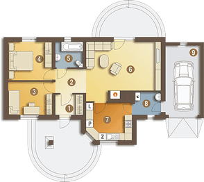 Parter projektu - Skowronek z garażem 1-st. [A]