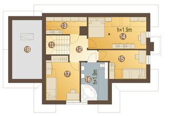 Poddasze projektu - Sójka z garażem 1-st. [A]