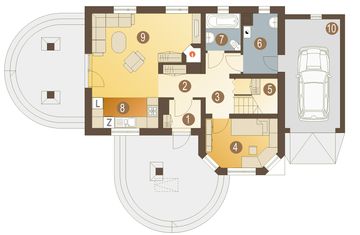 Parter projektu - Sójka II z garażem 1-st. [A]