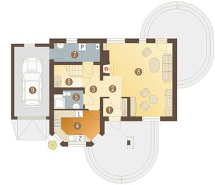 Parter projektu - Sójka III z garażem 1-st. [A]