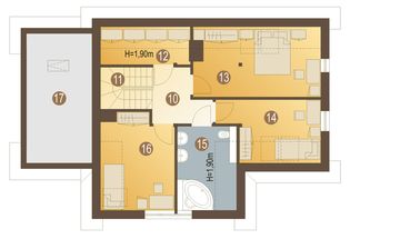 Poddasze projektu - Sójka III z garażem 1-st. [A]
