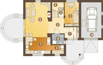 Parter projektu - Sowa z garażem 1-st. [A]