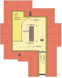 Poddasze projektu - Arabella wersja B z antresolą i piwnicą paliwo stałe