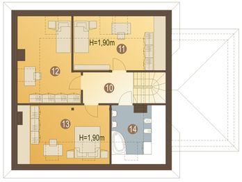Poddasze projektu - Tereska z garażem 1-st. [A]