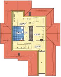 Poddasze projektu - Arabella 2 wersja A z piwnicą paliwo stałe
