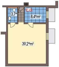 Piwnica projektu - Arabella 2 wersja B z antresolą i piwnicą paliwo stałe