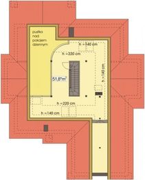 Poddasze projektu - Arabella 2 wersja B z antresolą i piwnicą paliwo stałe