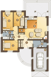 Parter projektu - Wróbel z garażem 1-st. [A]