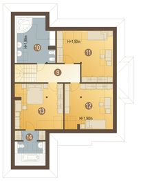 Poddasze projektu - Żuraw II z garażem 1-st. [A]