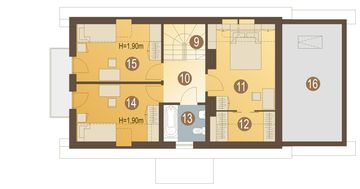 Poddasze projektu - Muchomorek z garażem 1-st. [A]