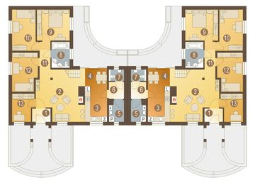 Parter projektu - Hania bez garażu bliźniak [B-BL]