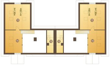 Poddasze projektu - Hania bez garażu bliźniak [B-BL]