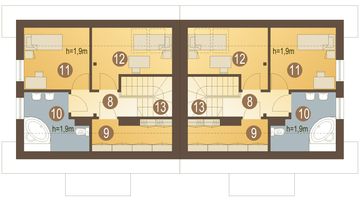 Poddasze projektu - Florek bez garażu bliźniak [B-BL]