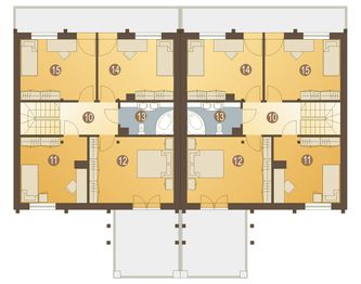 Poddasze projektu - Eliza z garażem 1-st. bliźniak [A-BL1]