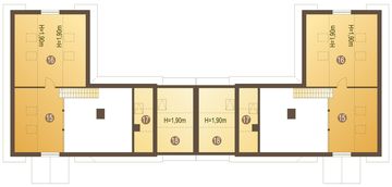 Poddasze projektu - Hania z garażem 1-st. bliźniak [A-BL]