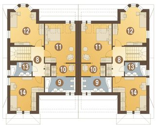 Poddasze projektu - Cezar z garażem 1-st. bliźniak [A-BL2]