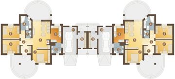 Parter projektu - Kuropatwa z garażem 1-st. bliźniak [A-BL1]