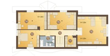 Poddasze projektu - Jemiołuszka z garażem 2-st. [A1]