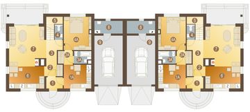 Parter projektu - Bażant z garażem 1-st. bliźniak [A-BL]
