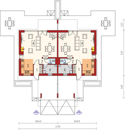 Parter projektu - Oliwier z wiatą (dwulokalowy)