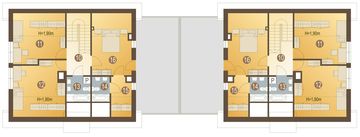 Poddasze projektu - Bażant z garażem 1-st. bliźniak [A-BL]