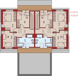 Poddasze projektu - Oliwier z wiatą (dwulokalowy)