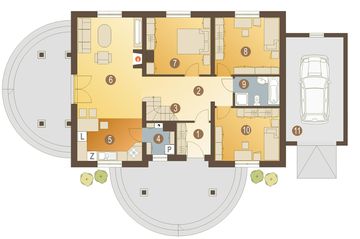 Parter projektu - Czajka z garażem 1-st. [A]