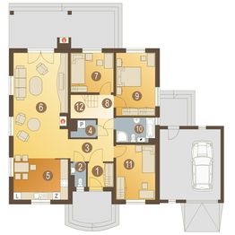 Parter projektu - Dorotka II z garażem 1-st. [A]