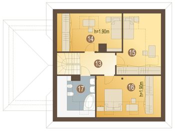 Poddasze projektu - Tereska II z garażem 1-st. [A]