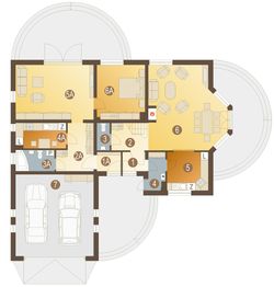 Parter projektu - Wrona z garażem 2-st. [A1]