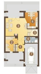 Parter projektu - Cezar z garażem 1-st. szeregówka