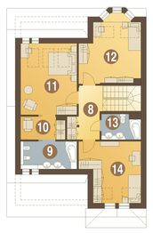 Poddasze projektu - Cezar z garażem 1-st. szeregówka
