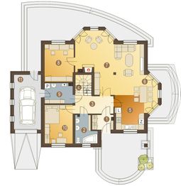 Parter projektu - Dzierlatka III z garażem 1-st. [A1]