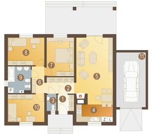 Parter projektu - Kalina z garażem 1-st. [A]