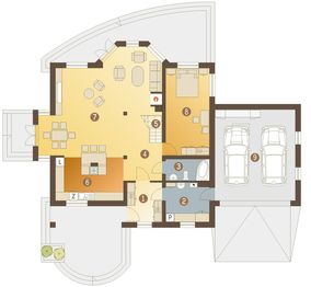 Parter projektu - Dzierlatka V z garażem 2-st. [A1]