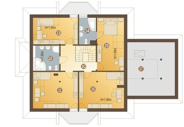 Poddasze projektu - Dzierlatka V z garażem 2-st. [A1]