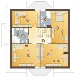 Poddasze projektu - Dzierlatka V bez garażu [B]